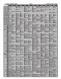 Sunday Morning Grid 11/9/14 Latimes.Com/Tv Times