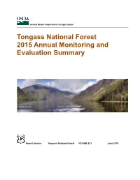 Tongass National Forest 2015 Annual Monitoring and Evaluation Summary