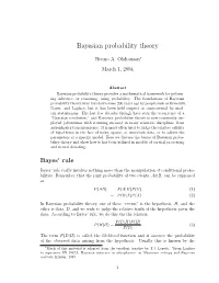 Bayesian Probability Theory