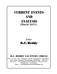 CURRENT EVENTS and ANALYSIS (March 2021)