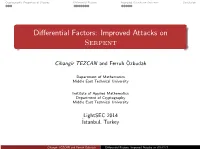 Differential Factors: Improved Attacks on Serpent