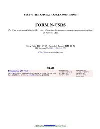 Dimensional ETF Trust Form N-CSRS Filed 2021-07-09