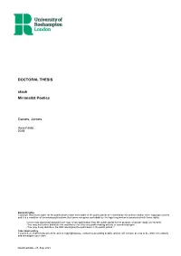 DOCTORAL THESIS Stack Minimalist Poetics Davies, James