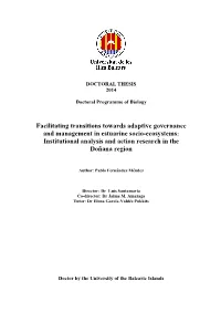Facilitating Transitions Towards Adaptive Governance and Management in Estuarine Socio-Ecosystems: Institutional Analysis and Action Research in the Doñana Region
