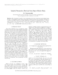 Galactic Parameters Derived from Open-Cluster Data T