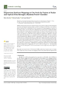 Impervious Surfaces Mapping at City Scale by Fusion of Radar and Optical Data Through a Random Forest Classiﬁer