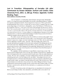 Lost in Transition. Ethnographies of Everyday Life After Communism by Kristen Ghodsee