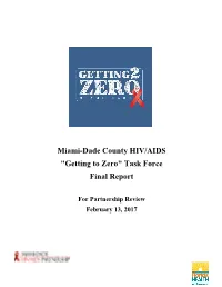 Miami-Dade County HIV/AIDS "Getting to Zero" Task Force Final Report