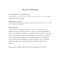 Migration and Belonging Module