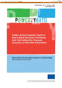 Public Action Towards Youth in Neo-Liberal Morocco: Fostering and Controlling the Unequal Inclusion of the New Generation