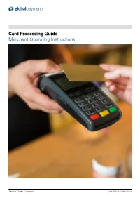 Card Processing Guide Merchant Operating Instructions
