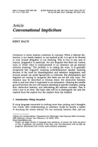 Conversational Implicifure