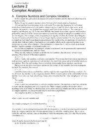 Lecture 2 Complex Analysis