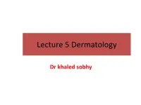 Lecture 3 Dermatology