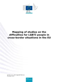 Mapping of Studies on the Difficulties for LGBTI People in Cross-Border Situations in the EU