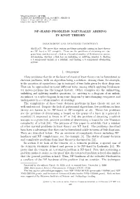 Np–Hard Problems Naturally Arising in Knot Theory