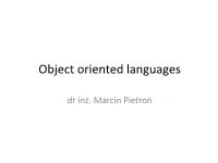 Object Oriented Languages