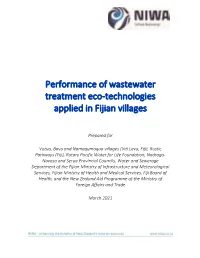 Performance of Wastewater Treatment Eco-Technologies Applied in Fijian Villages