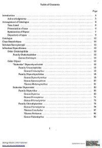 Table of Contents Introduction 5 Acknowledgments 5 Arrangement of Catalogue 6 Taxa Listed 6 Presentation of Taxa 6 Systematics O