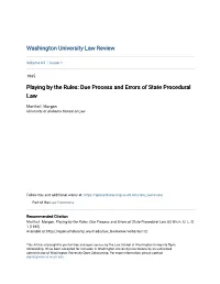 Due Process and Errors of State Procedural Law