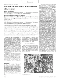 Fruit of Autumn Olive: a Rich Source of Lycopene