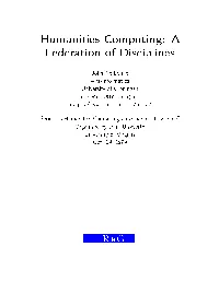 Humanities Computing: A