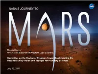 Michael Meyer NASA Mars Exploration Program Lead Scientist