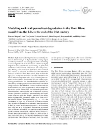 Modelling Rock Wall Permafrost Degradation in the Mont Blanc Massif from the LIA to the End of the 21St Century