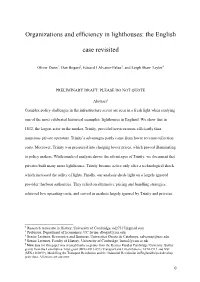 Organizations and Efficiency in Lighthouses: the English