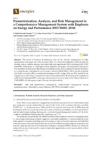 Parameterization, Analysis, and Risk Management in a Comprehensive Management System with Emphasis on Energy and Performance (ISO 50001: 2018)