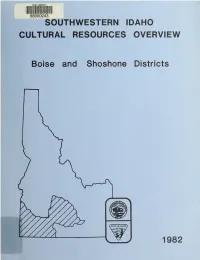 Southwestern Idaho, Class I Cultural Resources Overview, Vol. 1