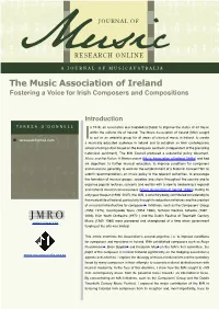 The Music Association of Ireland Fostering a Voice for Irish Composers and Compositions