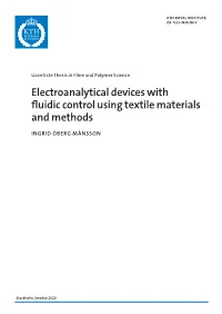 Electroanalytical Devices with Fluidic Control Using Textile Materials and Methods