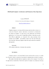 I386-Based Computer Architecture and Elementary Data Operations