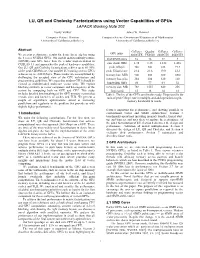 LU, QR and Cholesky Factorizations Using Vector Capabilities of Gpus LAPACK Working Note 202 Vasily Volkov James W