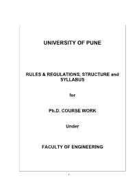 Ph.D. Course Work Under Faculty of Engineering