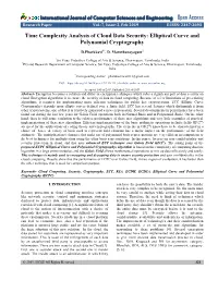 Time Complexity Analysis of Cloud Data Security: Elliptical Curve and Polynomial Cryptography