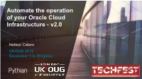 Automate the Operation of Your Oracle Cloud Infrastructure - V2.0