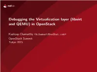 Debugging the Virtualization Layer (Libvirt and QEMU) in Openstack
