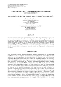 Evaluation of Soft Errors Rate in a Commercial Memory Eeprom