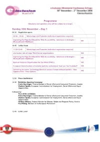 Outline Programme