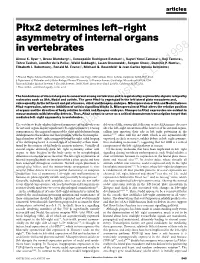 Pitx2 Determines Left–Right Asymmetry of Internal Organs in Vertebrates 8