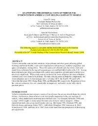 Quantifying the External Costs of Vehicle Use: Evidence from America’S Top Selling Light-Duty Models