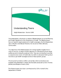 Understanding Teens