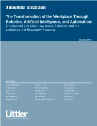 2016 WP Transformation of the Workplace Through Robotics, AI And