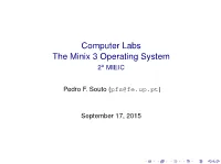 Computer Labs the Minix 3 Operating System 2O MIEIC