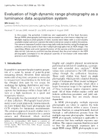 Evaluation of High Dynamic Range Photography As a Luminance Data Acquisition System
