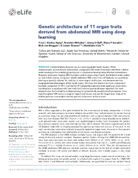Genetic Architecture of 11 Organ Traits Derived from Abdominal MRI Using