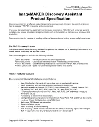 Imagemaker Discovery Assistant Product Specification
