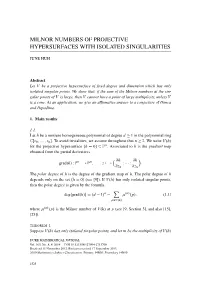 Milnor Numbers of Projective Hypersurfaces with Isolated Singularities
